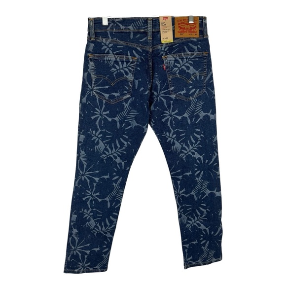 Levi's 511 Jeans Mens 32x30 Blue with Leaf Print Slim Stretch Casual NWT Rare - Picture 5 of 12
